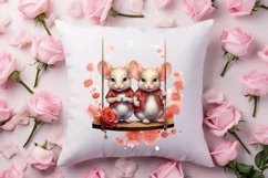 Valentine Animal On Swings Clipart, Valentine Animal Clipart Product Image 4