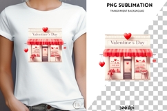 Watercolor Valentine shop png design for T-shirts Product Image 4