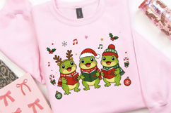 Cute Christmas Frog Carolers PNG, Singing Frogs Christmas Product Image 3