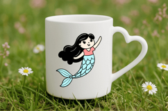 Baby mermaid clipart SVG Design, Mermaid SVG Design Product Image 4