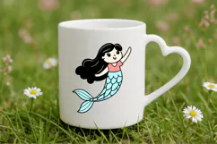 Baby mermaid clipart SVG Design, Mermaid SVG Design Product Image 4