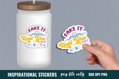 Inspirational Quotes Sticker, Fake it until you make it Stic Product Image 1