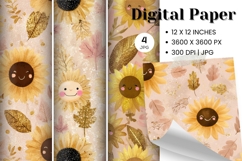 Sunflower Seamless Pattern Background Wallpaper Gift Wrap_1 Product Image 1