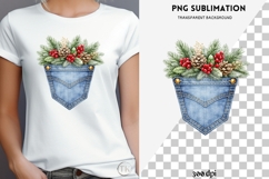 Denim pocket flowers png design for T-shirts Product Image 4