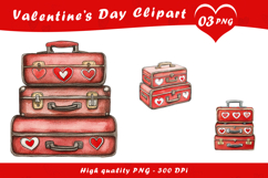 Valentine Heart Suitcase Travel Love Clipart PNG Product Image 1