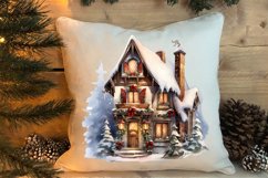 Christmas Houses Clipart Sublimation Bundle Product Image 4