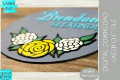 Kiara Leigh Floral Laser svg, Nursery Glowforge Laser svg Product Image 3