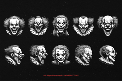 10 Bundle Dark Art Clown Scary Face Halloween Creepy Evil Product Image 6