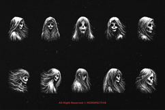 10 Bundle Dark Art Girl Ghost Kids Horror Women Scary Face Product Image 6