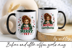 Before and After Coffee Girl Mug Wrap Sublimation Product Image 1