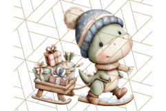 Christmas Dinosaur Party Png, Dino Clipart PNG Product Image 4