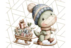 Christmas Dinosaur Party Png, Dino Clipart PNG Product Image 4