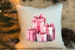 Pink Christmas gifts clipart sublimation, Christmas PNG Product Image 4