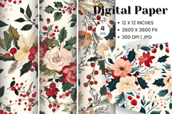 Flower Pattern Background Wallpaper Digital Paper_19 Product Image 1