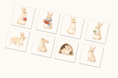Winter Bunny Watercolor Clipart Product Image 4