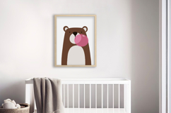 Woodland nursery bear Wall Art Print Product Image 4