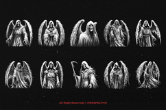 10 Bundle Dark Art Nazgul Angel Death Skull with Wing Reaper Product Image 6