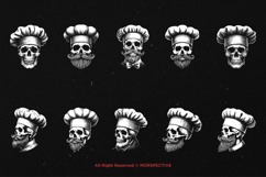 10 Bundle Dark Art Skull Chef Cooking Skeleton Head Product Image 6