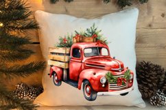 Christmas Cars Watercolor clipart, Christmas Cars Clipart Product Image 4