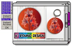 Vibrant Floral Keychain &amp; Car Coaster Sublimation Product Image 1