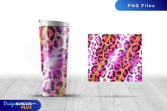 White & Pink Leopard Print with Gold Streaks Seamless Design Product Image 1