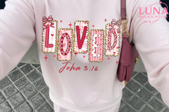 Loved John 3:16 png, Preppy Valentine Png, Loved valentine Product Image 4