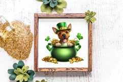 St Patricks Day Dog with Gold Coin Clipart, St Patricks Day Product Image 4
