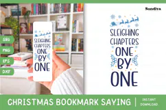 Christmas Bookmark Saying SVG For Book Lovers - One By One Product Image 1