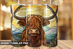 Stained Glass Highland Cow PNG Tumbler Design Product Image 1