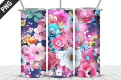 Flowers Tumbler Wrap | Sublimation Design | Tumble PNG Product Image 5