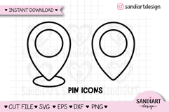 Pin Icons Clipart, PNG, SVG, EPS, DXF Product Image 1