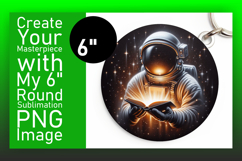 Stylish Round Design Keychain Template , Astronaut Product Image 1