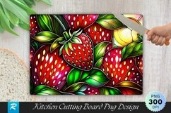 Stained Glass Strawberry Cutting Board Sublimation Design Product Image 1