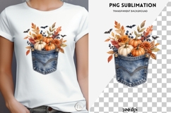Autumn denim pocket png design for T-shirts Product Image 2