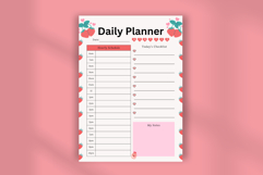Strawberry Themed Daily Planner | Editable Canva Template Product Image 4
