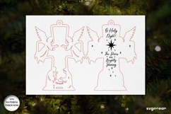 Nativity Cross Ornament Laser Cut | Bible Quotes | SVG Product Image 2