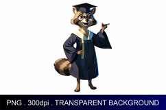 Cute raccoon | Graduation Illustration | Sublimation Design Product Image 1