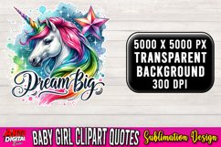 Watercolor Nursery Clipart | It's a Girl Clipart #4 Product Image 1