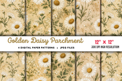 Golden Daisy Parchment Junk Journal JPG Product Image 1