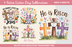 Retro Easter Day Sublimation PNG Product Image 1