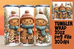 Festive Gingerbread Man Tumbler Wrap 20oz Holiday Pattern Product Image 1