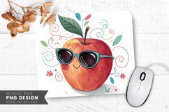 Funky Apple Design with Sunglasses Mouse Pad PNG Design Product Image 1