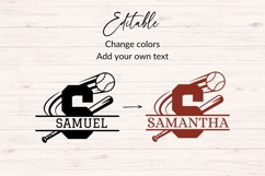 Baseball Split Monogram SVG Bundle 26 Letters Product Image 4