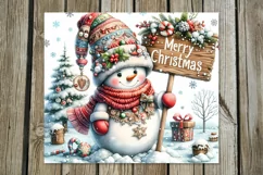 Xmas Snowman | cute Christmas Skinny tumbler sublimation PL Product Image 4