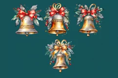 Christmas Bells cliparts. 4 PNG sublimation Product Image 3