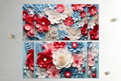 3D papercut patriotic USA flowers | Sublimation Mug designs Product Image 4