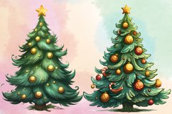 Watercolor Christmas tree clipart Bundle, Christmas Bundle Product Image 5