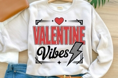 Valentine Vibes PNG | Retro Valentine Lightning Bolt PNG Product Image 1