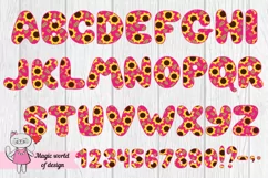 Summer Sunflower Doodle Alphabet Sublimation png Product Image 3