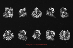 10 Bundle Dark Art Warrior Knight Rose Floral Kingdom Product Image 6